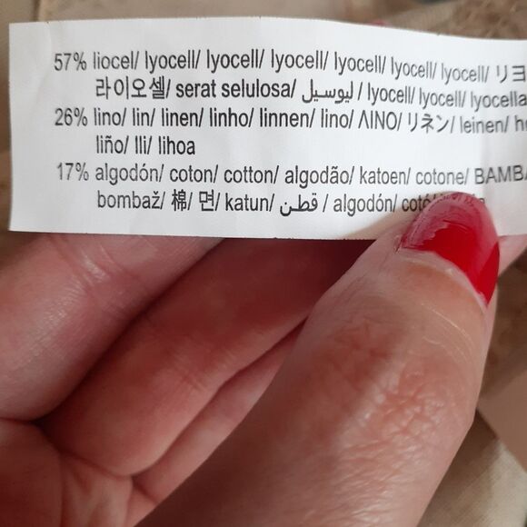 Zara Nwt Cotton/ Linen Blend Tan Cargo Pants - Picture 2 of 16